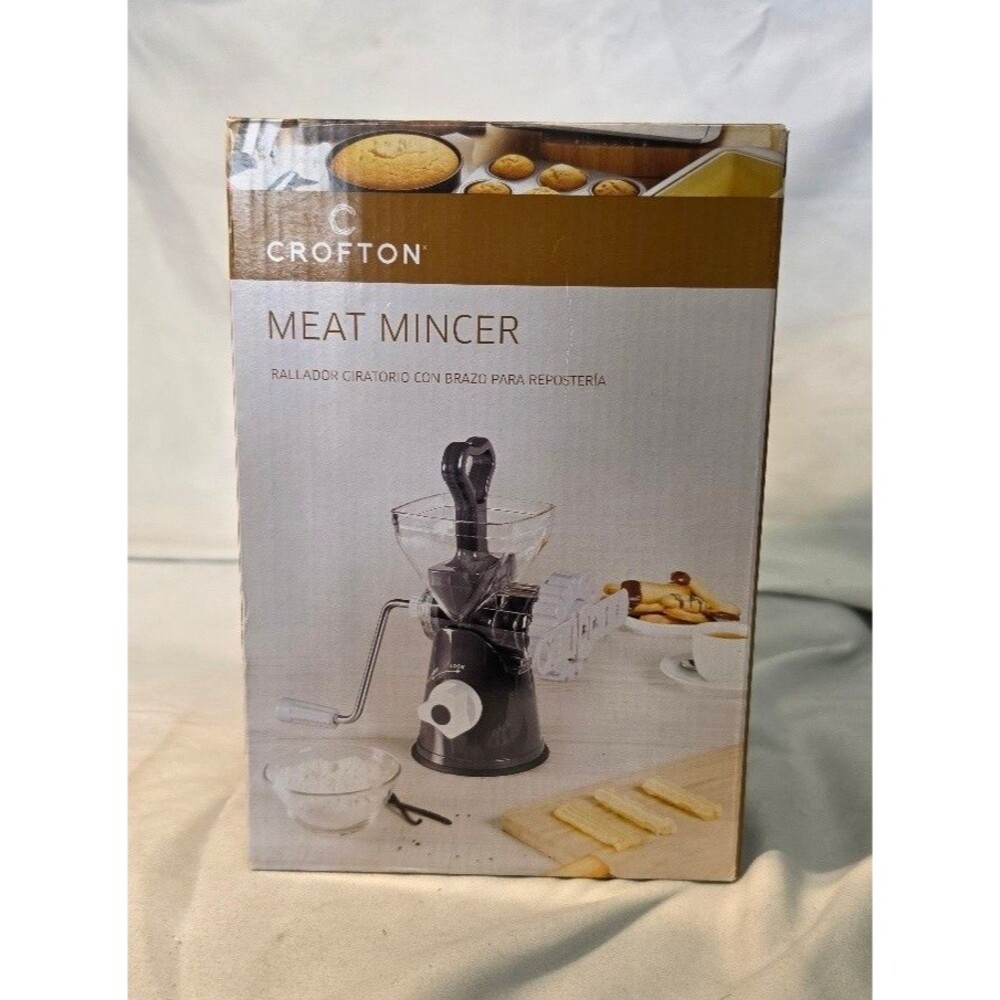 Crofton Meat Mincer Manual Meat Grinder with Suction Base & Pusher